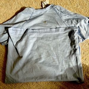 lululemon blue linen swiftly tech shirt size 4